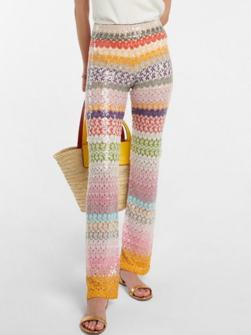 Missoni Multicolor Sequined Crochet Pants - Picture 2 of 6